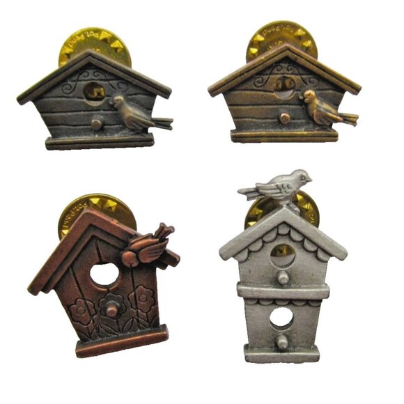 Vintage Signed J.J Bird House Lapel pins Lot of 4 - Picture 11 of 12